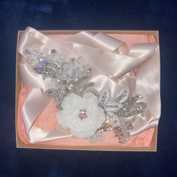 Beaded Floral Bridal belt main image 8